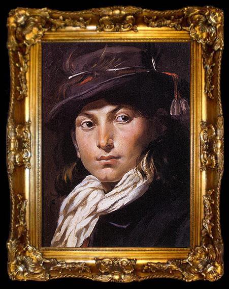 framed  Rodolfo Amoedo Portrait of a young man - Study of a head, ta009-2